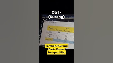 TAMBAH KURANG BARIS KOLOM CUMAN 1 DETIK #shorts #exceltips