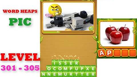 Word Heaps: Pic Puzzle Level 301 - 305 | All Answers | Walkthrough