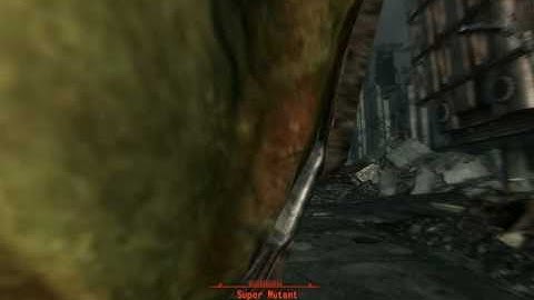 Fallout 3 Railway Gun vs Super Mutant