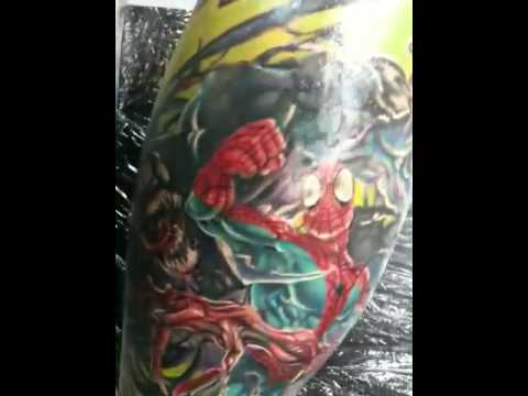 Venom & Carnage VS Spiderman Tattoo - YouTube