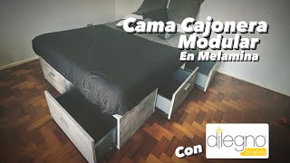 Cama Cajonera en Melamina - Dilegno Argentina