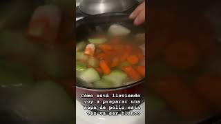 Sopa de pollo con verduras