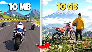 10MB Vs 10GB Bike Racing Games On Mobile !! screenshot 1