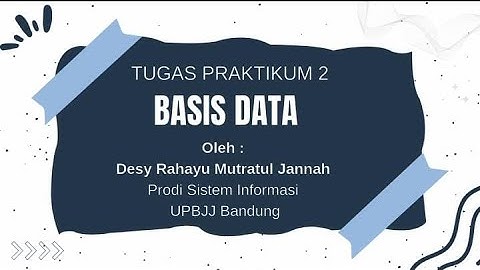 TUGAS PRAKTIKUM 2 BASIS DATA