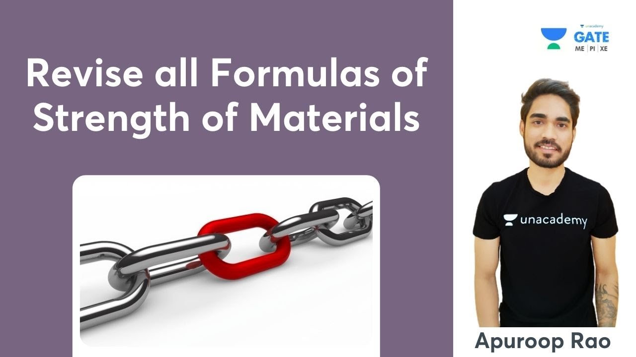 Revise all Formulas of Strength of Materials |  Last Minute Revision | Apuroop Rao | GATE 2022
