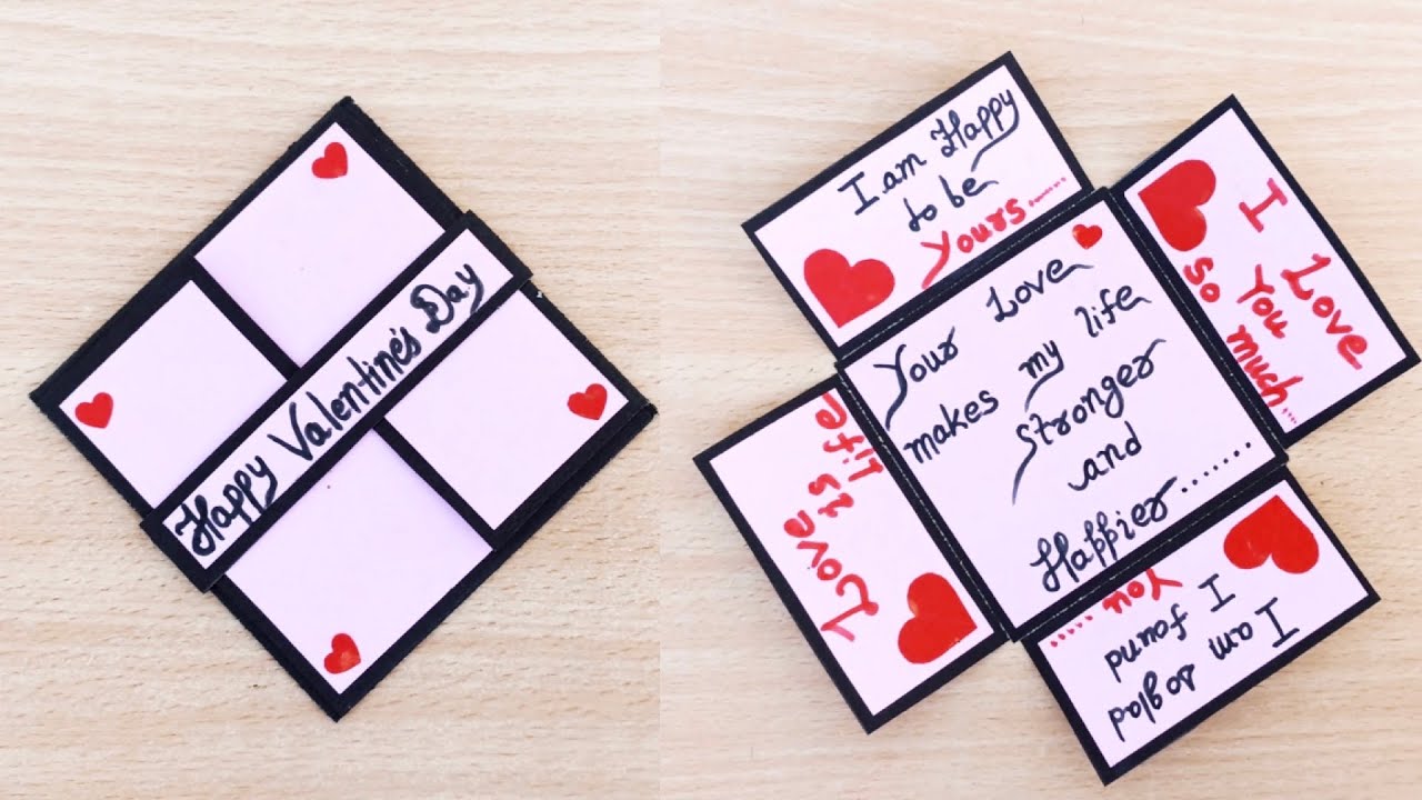 DIY - Happy Valentines Day Card | Handmade Card For Valentines Day - YouTube Diy - Happy Valentines Day Card | Handmade Card For Valentines Day - Youtube