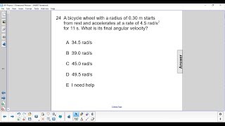 AP 1 Rotational Motion Question 24