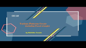 Pattern Creating - Practice Problems | CSE 110 - C Programming