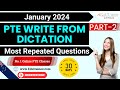 PTE Write From Dictation - January 2024 - 50 Most Repeated Questions | Part 2 | Edutrainex  PTE