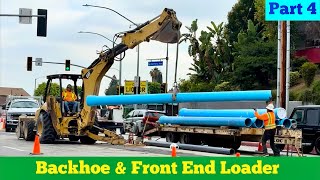 CAT® BACKHOE & FRONT END LOADER in Action (Part 4/12) ~ Water Main Replacement Project 