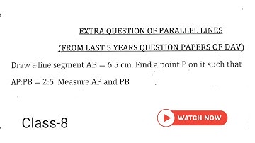 Draw line segment AB=6.5cm. Find a point P on it such that AP:PB=2:5. Measure AP and PB | Class-8