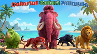 ABC Colorful Safari Animals Show | Animals Song | Nursery Rhymes | ABC Songs | ABC Animals Sounds