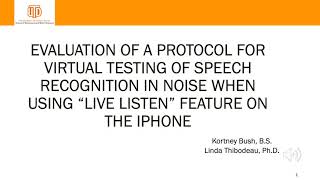 Evaluation of a Protocol for Virtual Testing of Speech Recognition