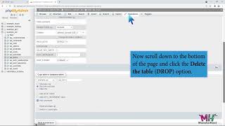 How to delete database table via phpMyAdmin in cPanel with MonsterHost