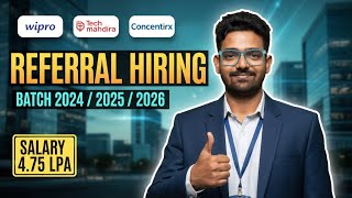 Wipro Referral Hiring 2026 🚀✅ | Tech Mahindra & Concentrix Hiring 2024–2025 | Freshers Jobs