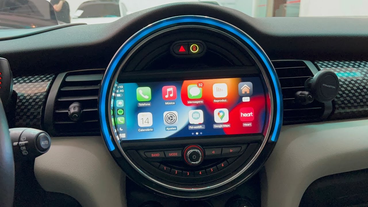 Mini Cooper 2015/2016 - Instalação CarPlay e Android Auto + Câmera traseira - ArtsomAuto