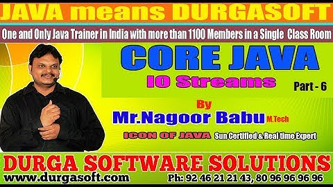 Core Java || "IO Streams "|| Part - 6 by Nagoor Babu Sir
