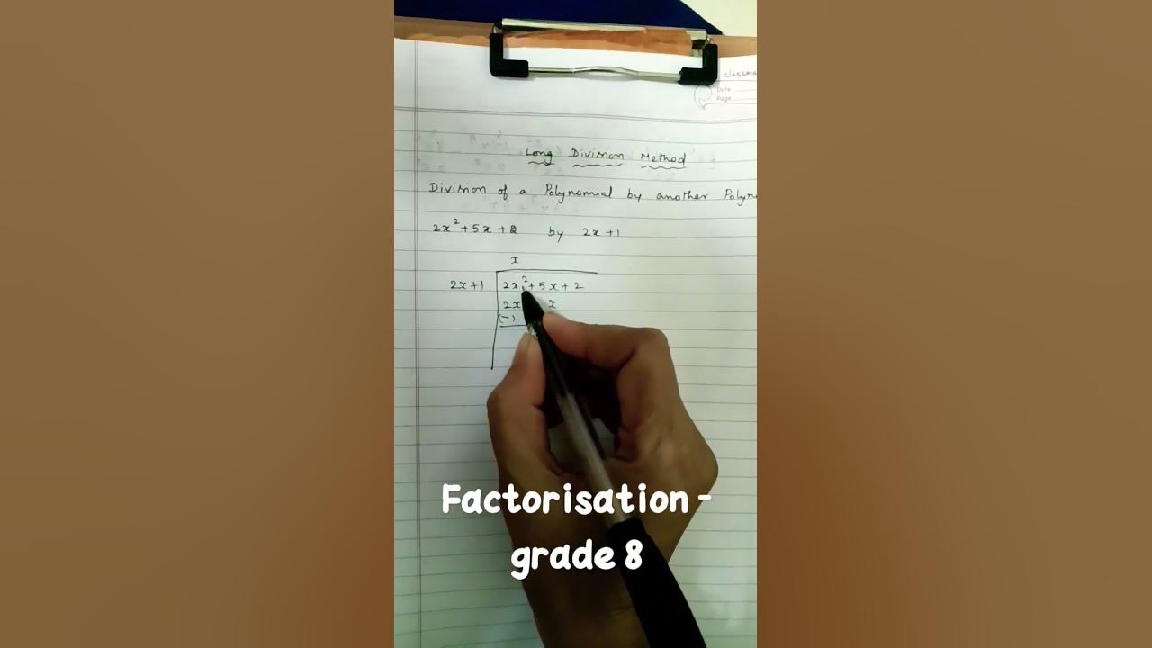 Factorisation long division method grade 8 youtube