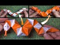 DIY Transforming Origami Snake of Hexahedrons 🐍 Color-Changing Albino Corn Snake 🐍 Pure Origami