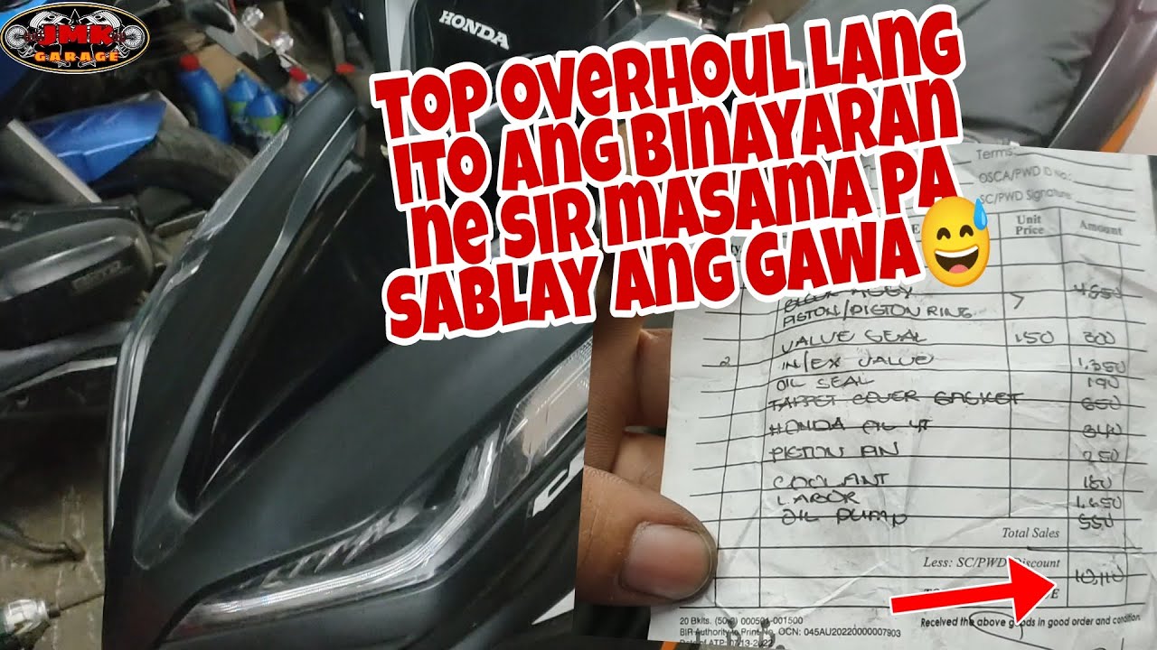 10k top overhoul sa click125 ne sir masama pa dumame ang sira malagitk at mausok
