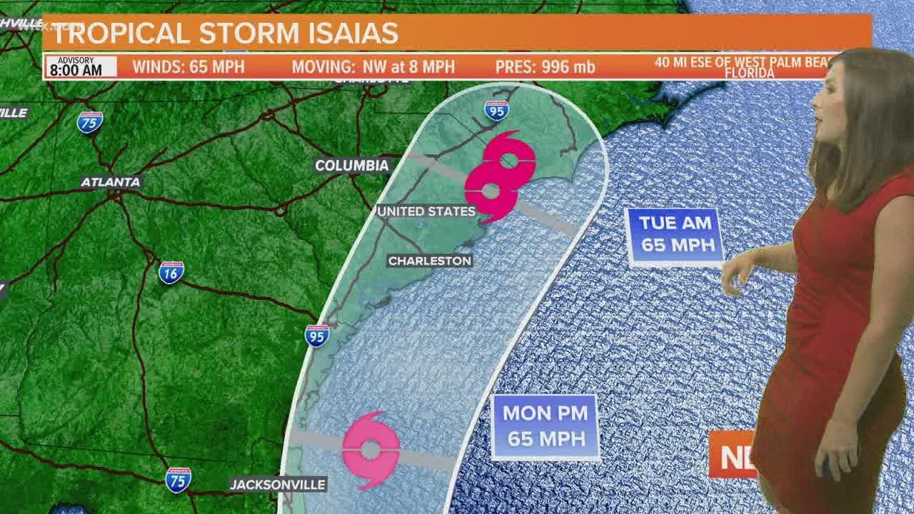 Isaias latest update: storm having trouble gaining strength - YouTube