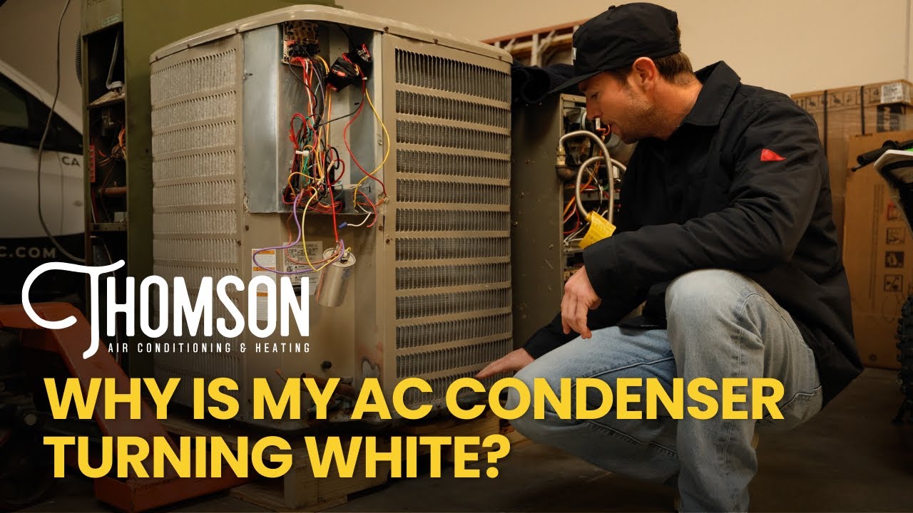 White buildup on your AC condenser