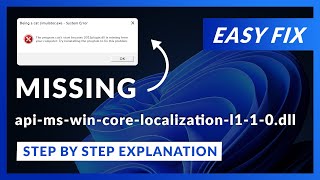 api-ms-win-core-localization-l1-1-0.dll Error Windows 11 | 2 Ways To FIX | 2021