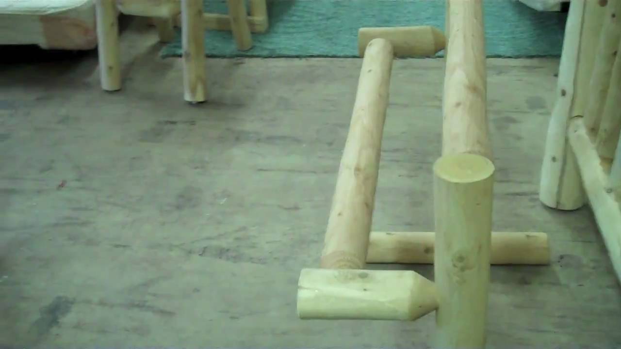 Rustic Lakeland Log Quilt Rack | Rustic Quilt Display Rack | Log ...