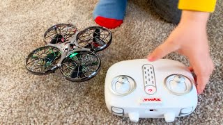 NEW Mini DRONE FOR KIDS fun PLAYTIME with Elias and his toy SYMA X100
