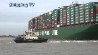 World's biggest container ship CSCL Globe maiden call: