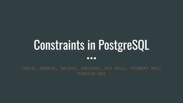 Constraints in PostgreSQL