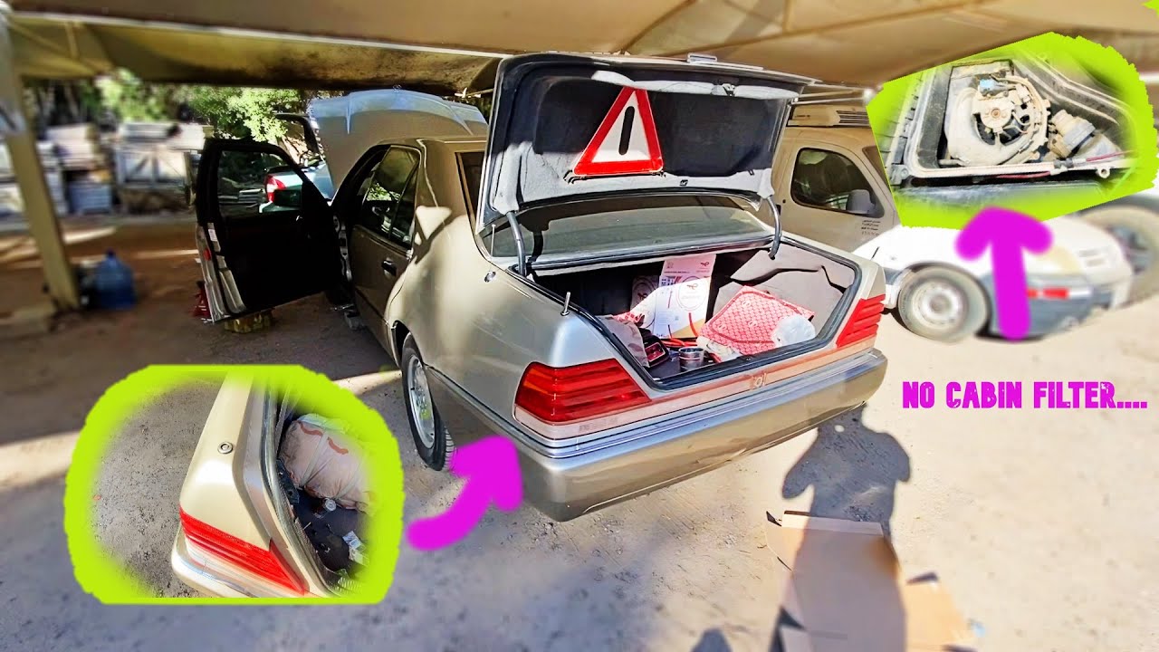 На этом Mercedes 500SEL 1992 года выпуска удалили салонный фильтр. Установлены новые хромированны...