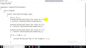 Find the Largest number from three numbers in C#