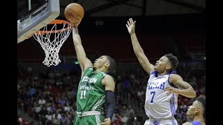 Jayson Tatum First Summer League Game Highlights - Celtics vs. 76ers - 21 pts. 7 reb. 5 stls.