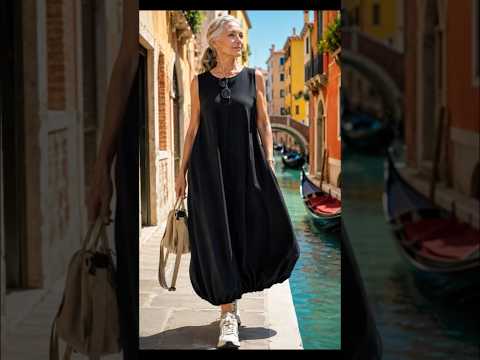 60대 이후에도 우아한 블랙 원피스 스타일링 #블랙원피스 #시니어패션 #60代 #мода #fashion #style