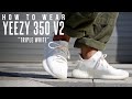 yeezy 350 triple white on feet