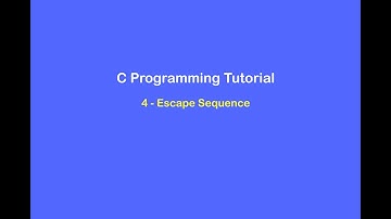 Escape Sequence or Backslash Character Constants