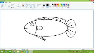 6 สอนวาดรูปปลาในโปรแกรม Paint