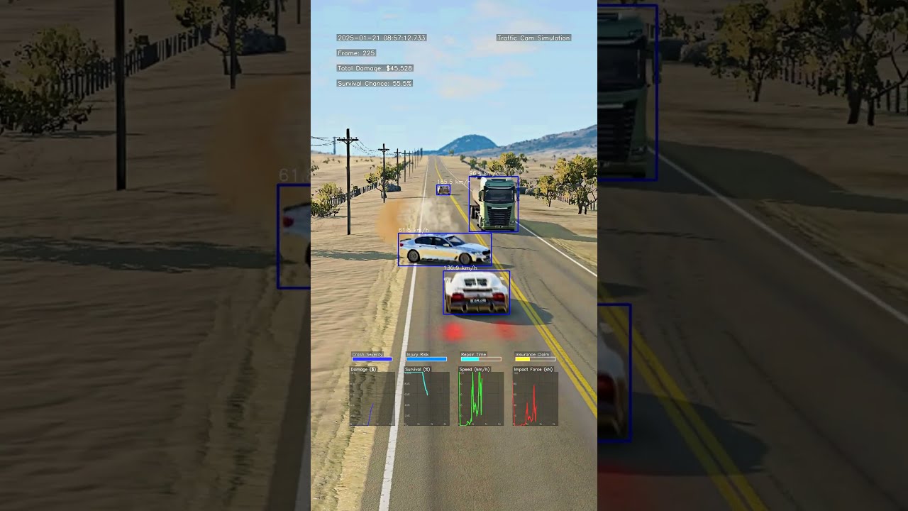 Just 5 Minutes Ago Realistic Highway Car Crashes Analysis 384 HighSpeedCrashes Crash
