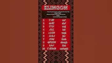NUMBERS IN KLINGON LANGUAGE