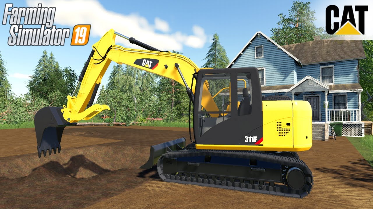 Farming Simulator 19 CATERPILLAR 311F Crawler Excavator Digging A Pit