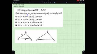 Similar Triangles- SAS Similarity