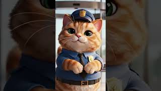 Security guard Kitty 😺😻 #viral #cat #funny #ai #animation #ytshorts #shorts