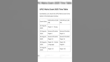 UPSC MAINS ADMIT CARD DOWNLOAD| UPSC MAINS TIME TABLE 2025