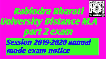 Rabindra Bharati University Distance 2019-2020 annual mode exam. M.A part 2