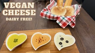 الجبن النباتي سهل و سريع ب٣ نكهات مختلفة بدون چيلاتين | Vegan Cheese ? with 3 different flavors