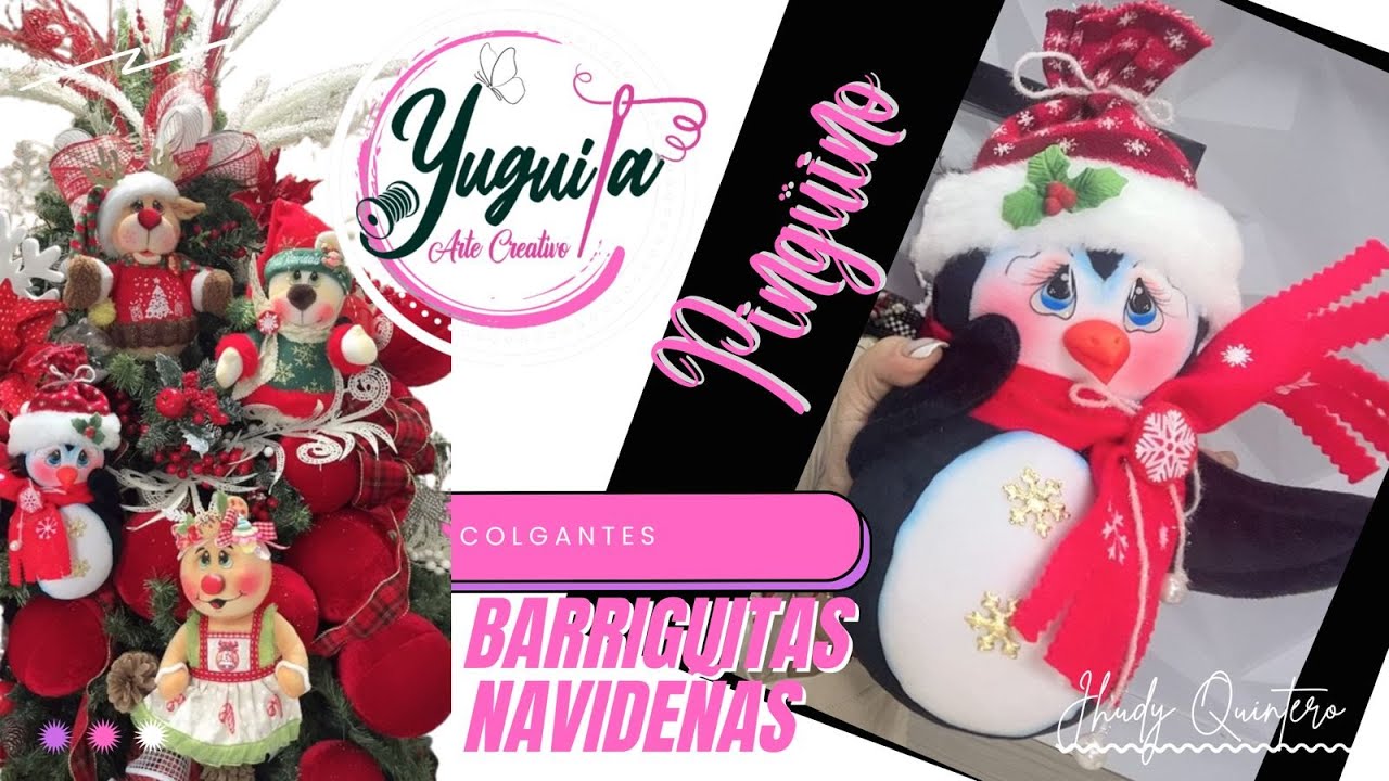 Colgante BARRIGUITAS NAVIDEÑAS PINGUINO .... adicional tecnica de Cartonaje