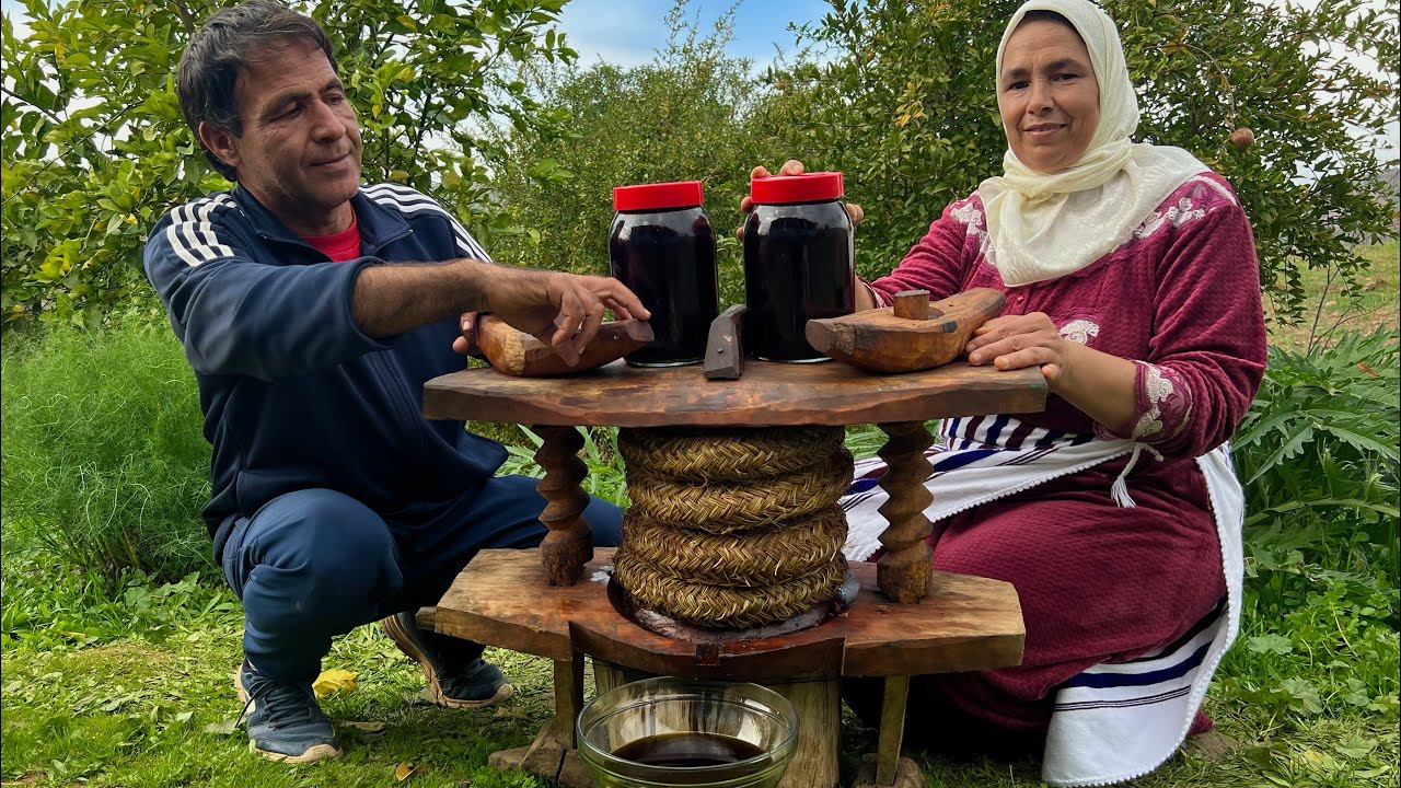 اعداد زيت الزيتون علوانة بطريقة تقليدية