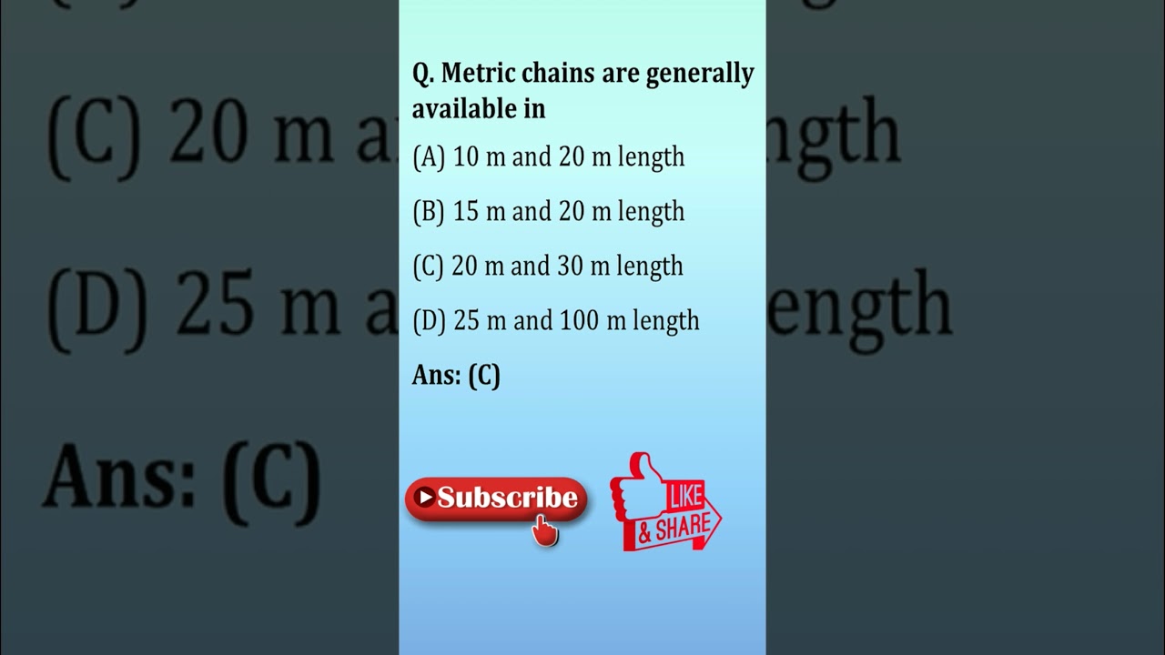length of metric chain mcq #shorts