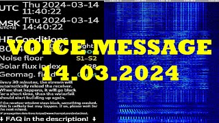 UVB-76 VOCIE MESSAGE (14.03.2024) 11:39 UTC